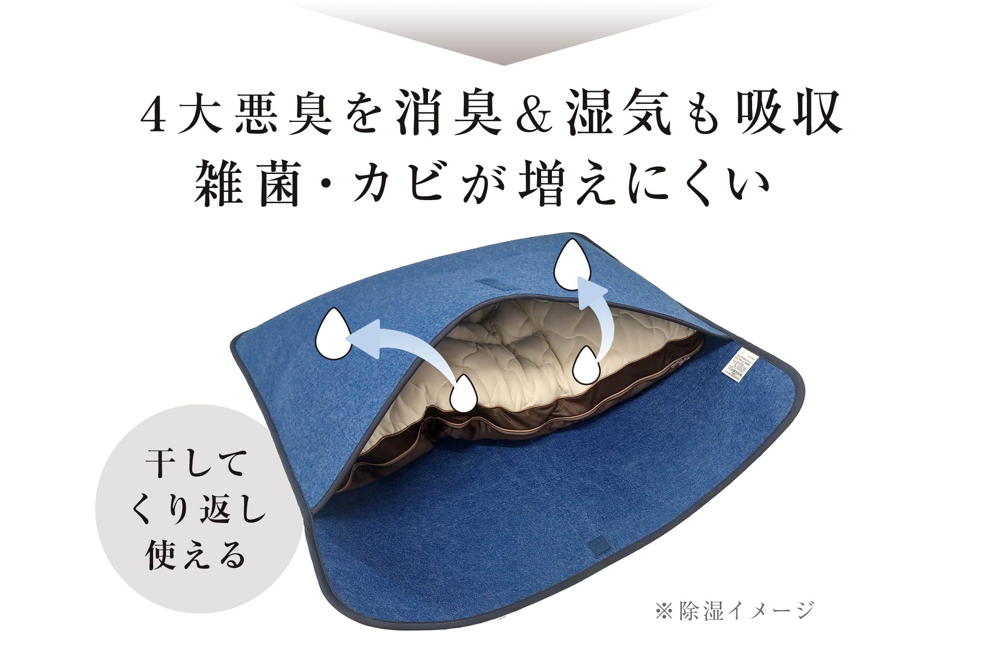 消臭まくらケースが消臭と除湿でカビも予防